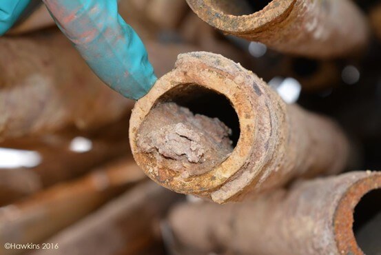 close up of rusty pipe