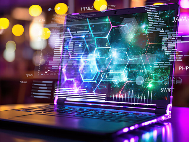 Laptop screen showing all sorts of data